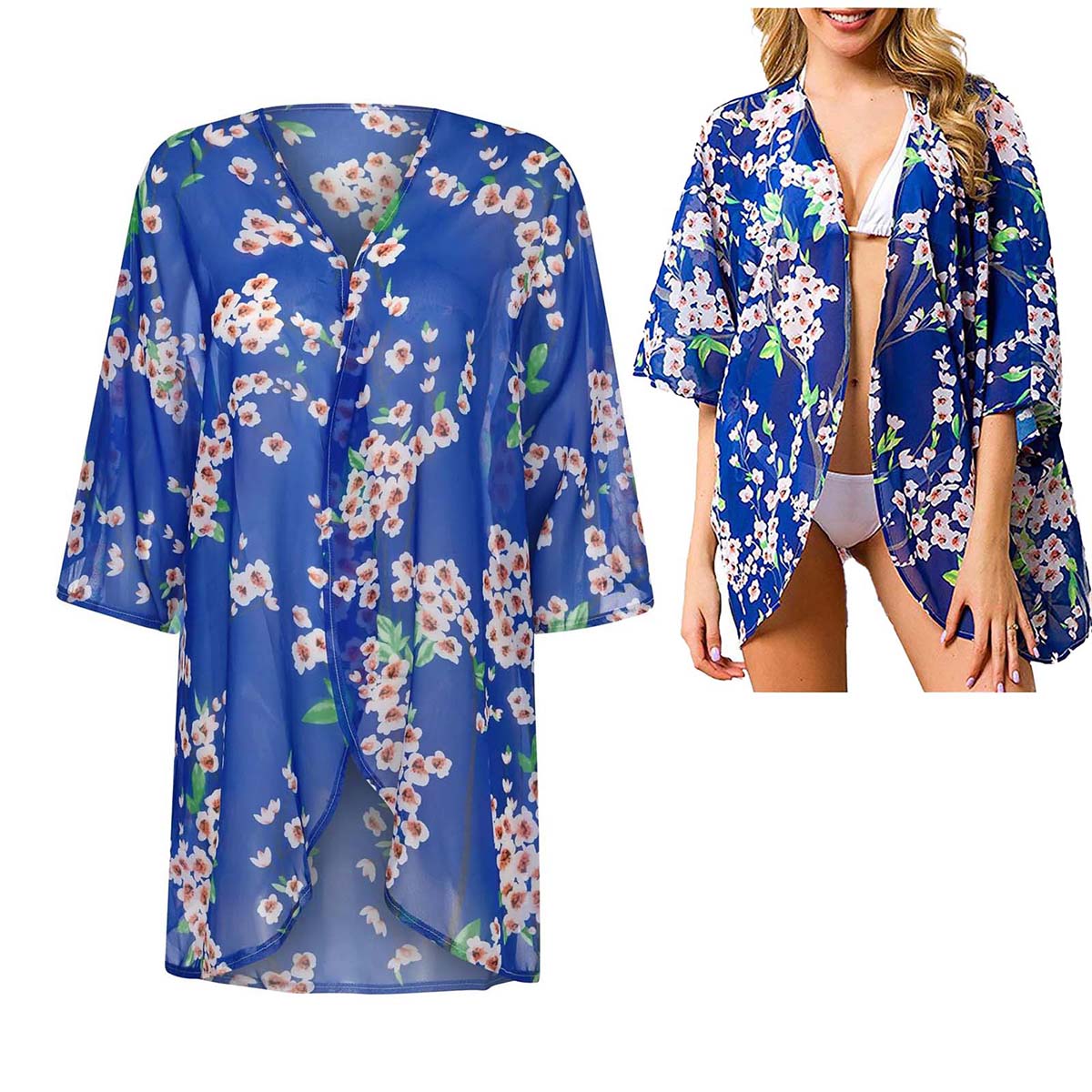 Cardigans kimono en mousseline - Kimono Sheer Floral avis et prix