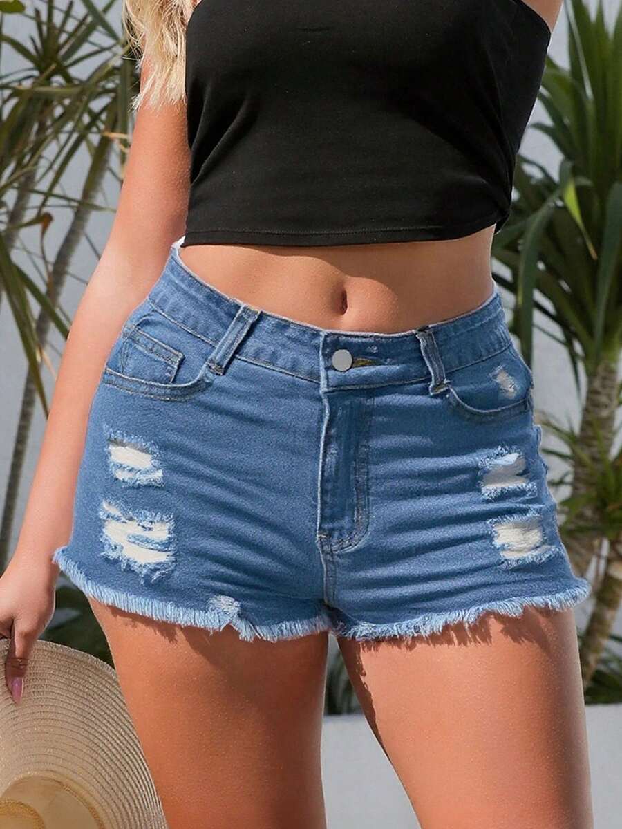 Shorts en jean pour femmes ave - Shorts Denim Frayed avis et prix