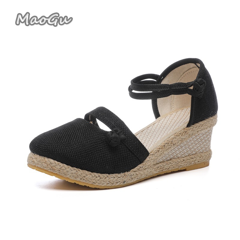 Sandales compensées en lin pou - Wedge Espadrille Women avis et prix