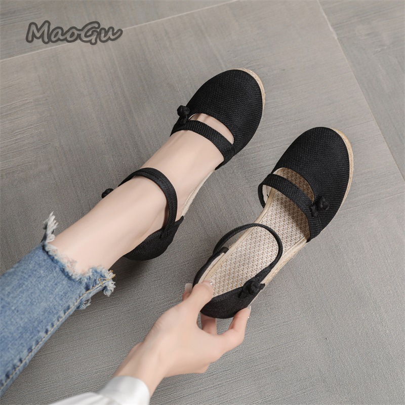 Sandales compensées en lin pou - Wedge Espadrille Women avis et prix