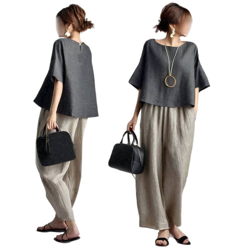 Ensemble deux pièces pour femm - Linen Pant Wide avis et prix