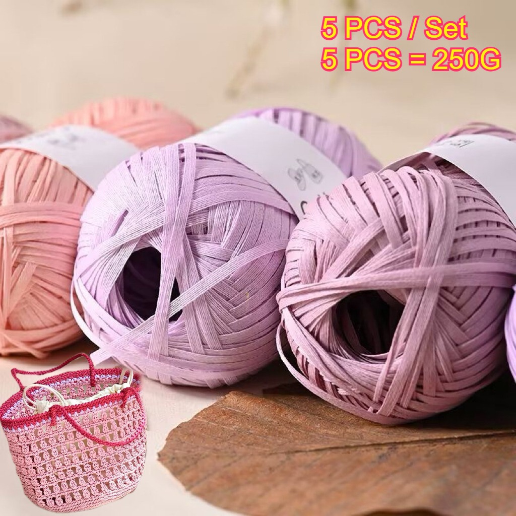 5 pièces de fil de raphia natu - Crochet Bag Raffia avis et prix