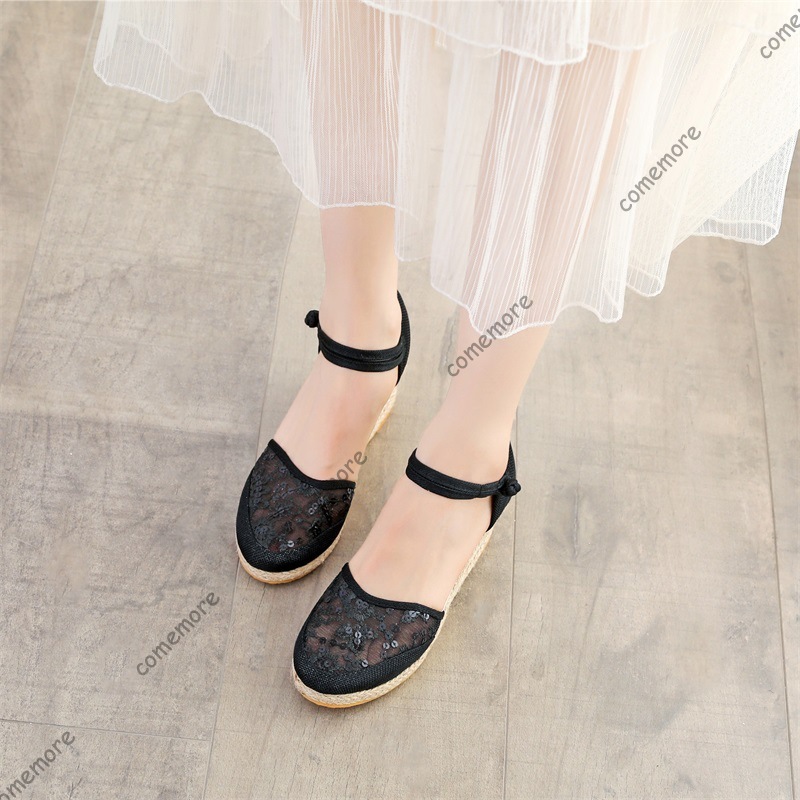 Sandales compensées en dentell - Wedge Espadrille Women avis et prix