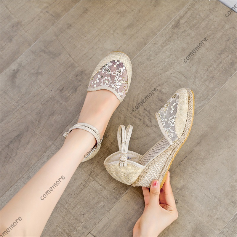 Sandales compensées en dentell - Wedge Espadrille Women avis et prix