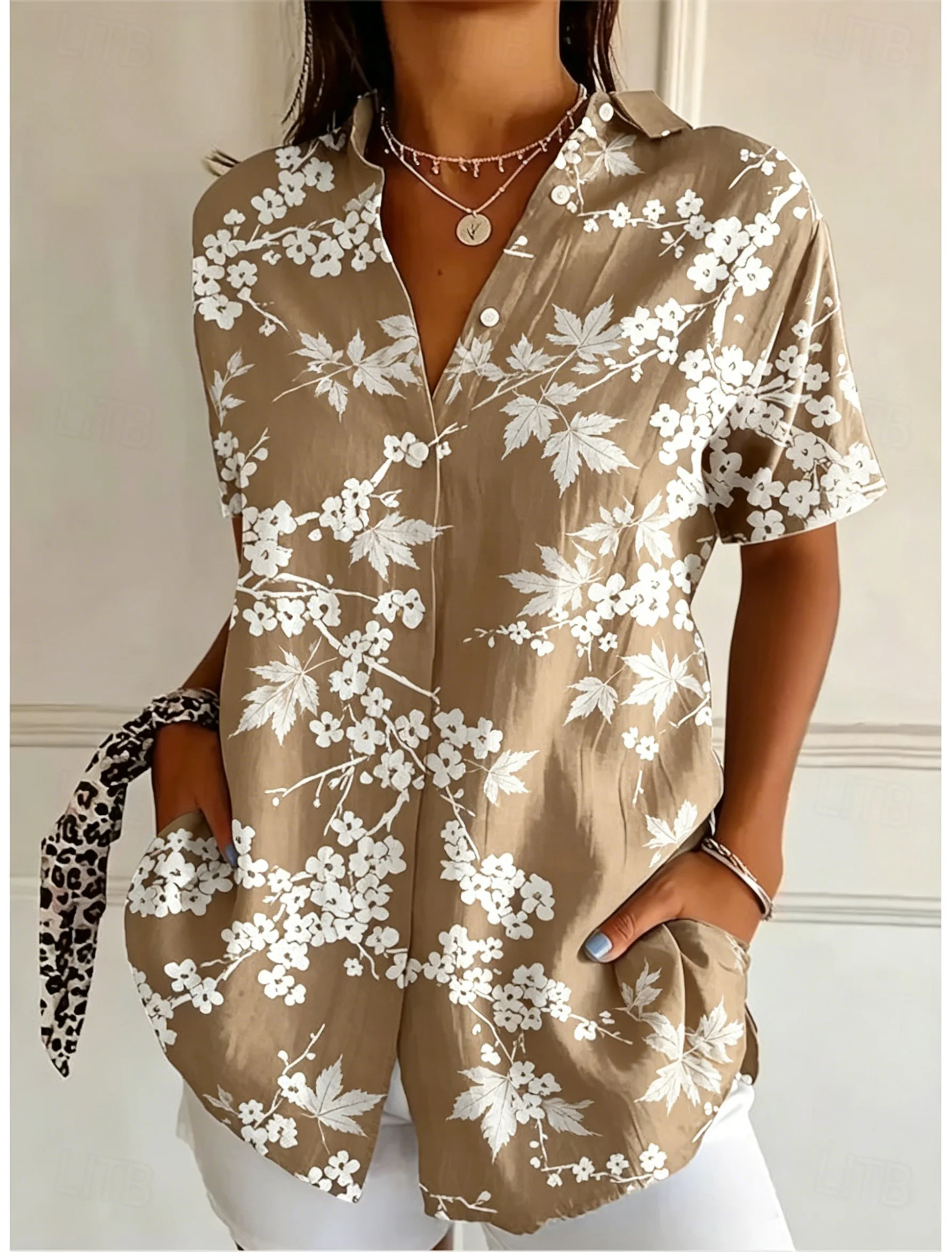 Chemise décontractée à manches - Romper Floral Print avis et prix