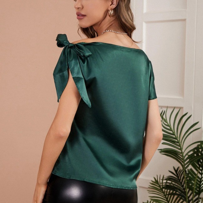 Blouse en satin sans manches à - Blouse Off Shoulder avis et prix