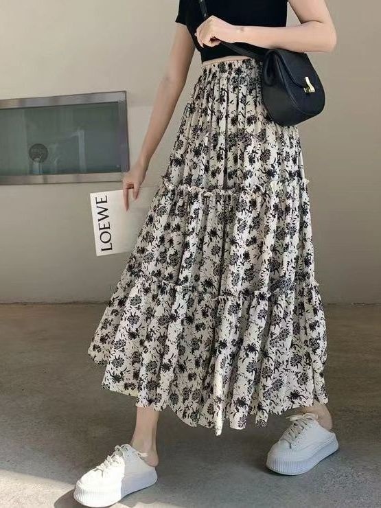 Jupe midi évasée à imprimé flo - Midi Skirt Floral avis et prix