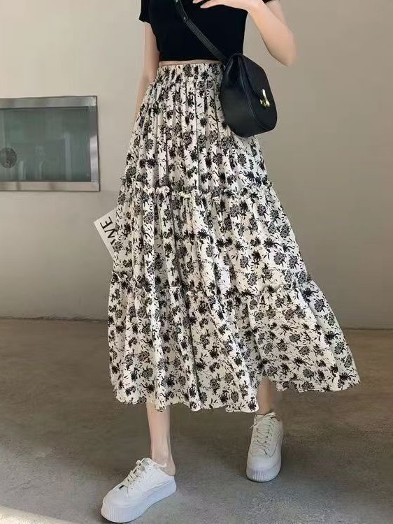 Jupe midi évasée à imprimé flo - Midi Skirt Floral avis et prix